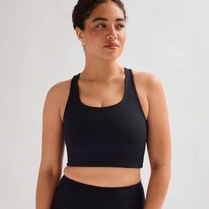 NWT Girlfriend Collective Black Paloma Racerback Bra S Gym athletic activewear